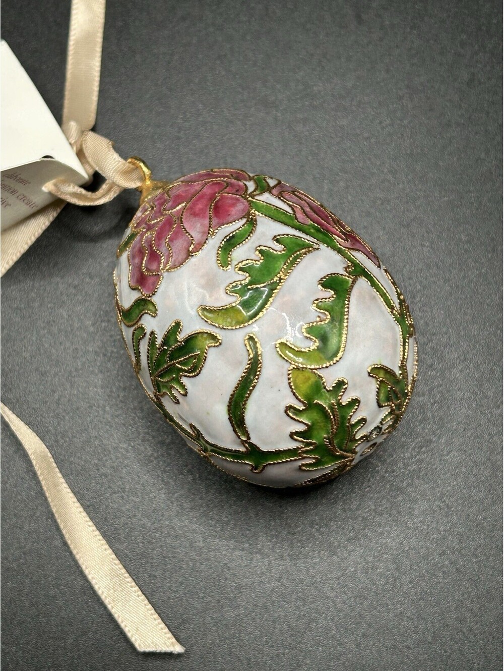 Vintage Beautiful NYCO Floral Cloisonne Egg 1998